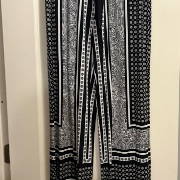 INC International Concepts Black and White Wide Leg Pants - Picture 2 of 6